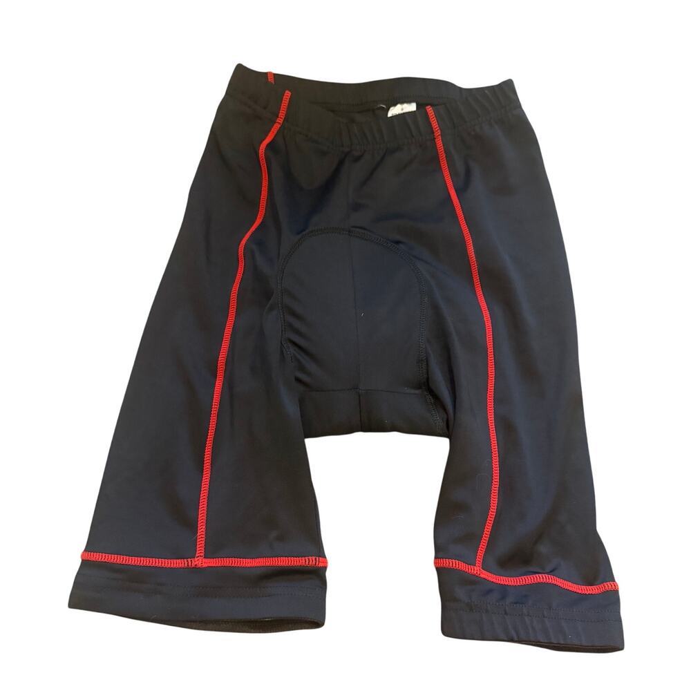 Women's cycling shorts black w/ red lines sz S activewear biker padded
